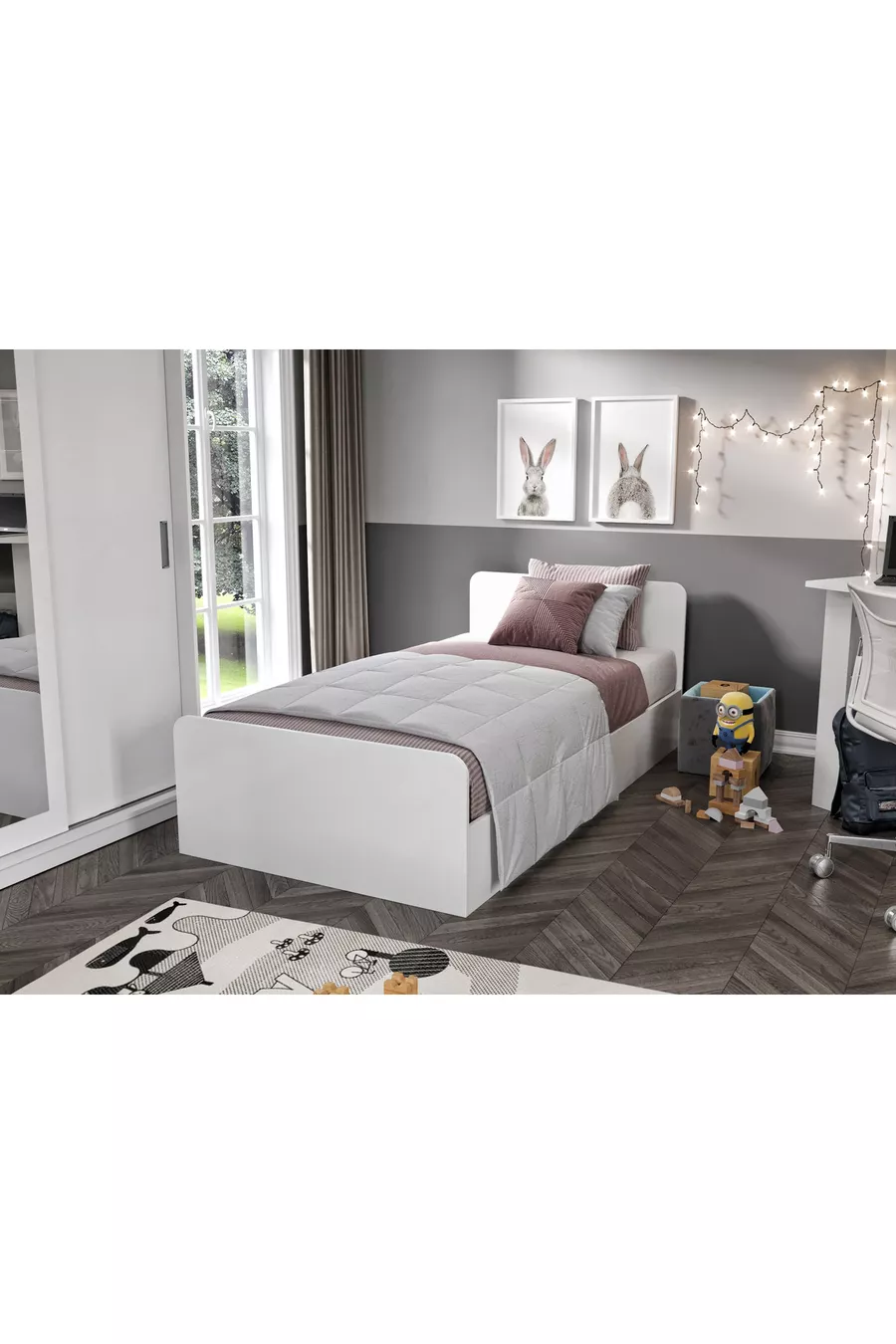 Ensemble de chambre pour jeune 3 pièces en MDF pour une personne