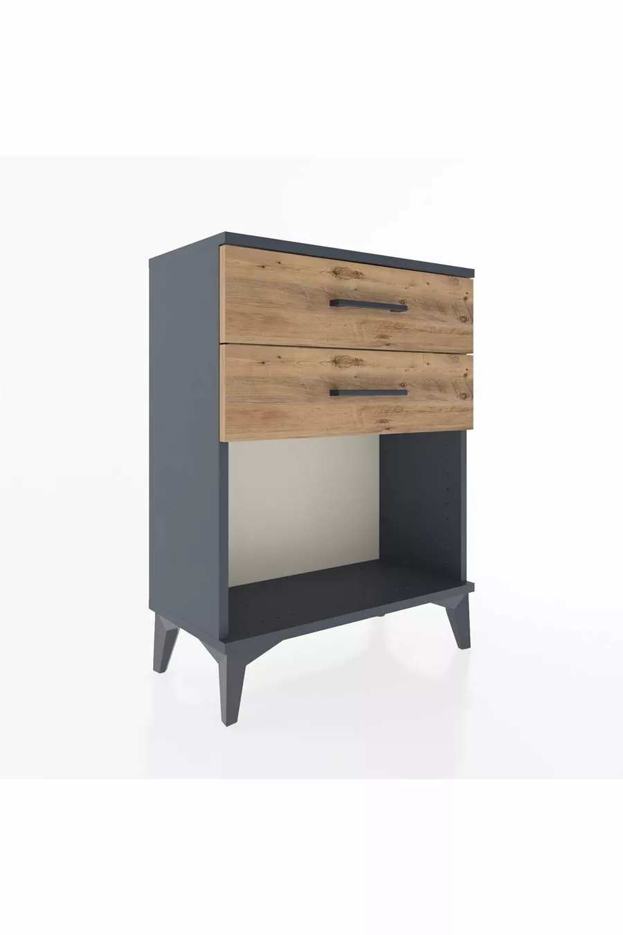 Arges Commode 2 Drawer Anthracite-Pine
