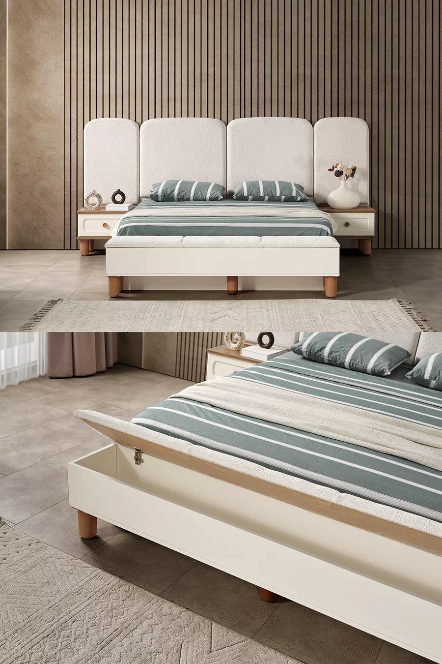 Ensemble de chambre à coucher moderne Sude Bohem Benchli avec 6 portes