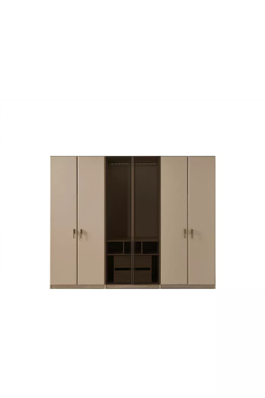 ENSEMBLE DE CHAMBRE À COUCHER LATTE 6 PORTES