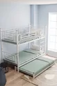 Letto a Castello e Letto Singolo in Metallo per Cameretta dei Bambini Defne Yavrulu Bianco