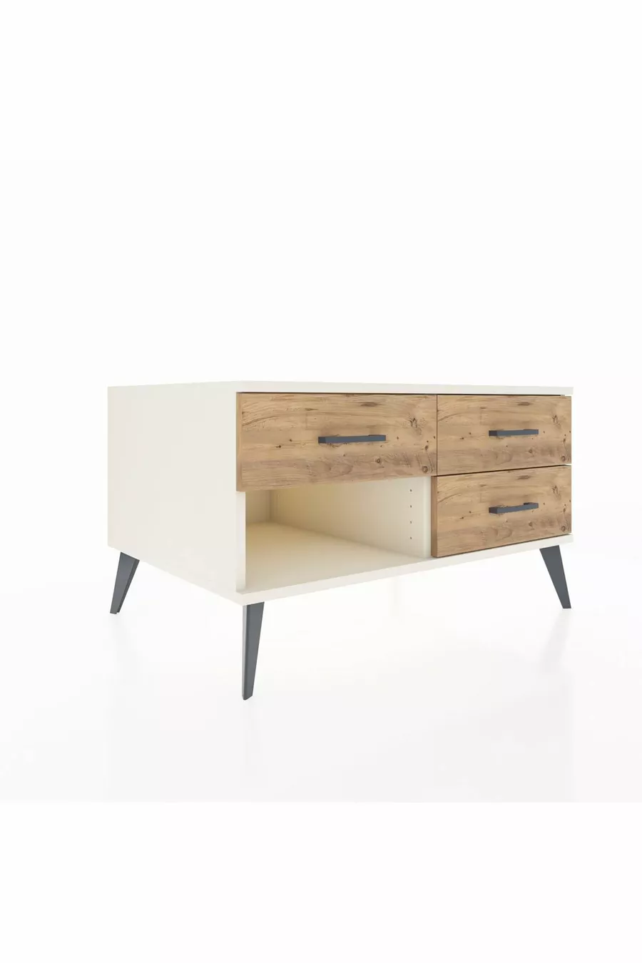 Commode Kronos 3 tiroirs Pierre de lune/Pin