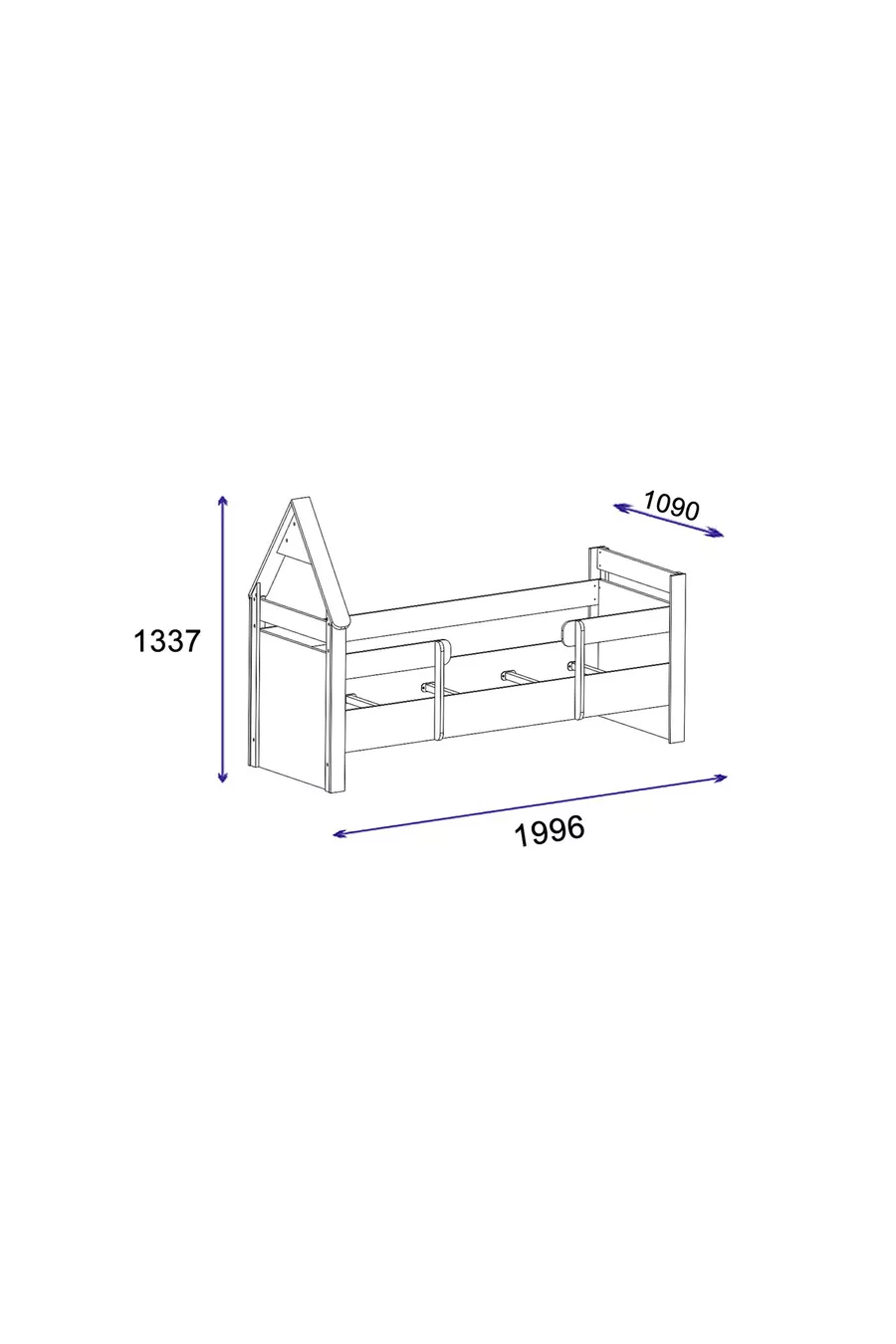 Lit Montessori pour Enfant Valerin en Pin Atlantique Anthracite (PEUT ÊTRE MONTÉ À DROITE OU À GAUCHE) - valerin