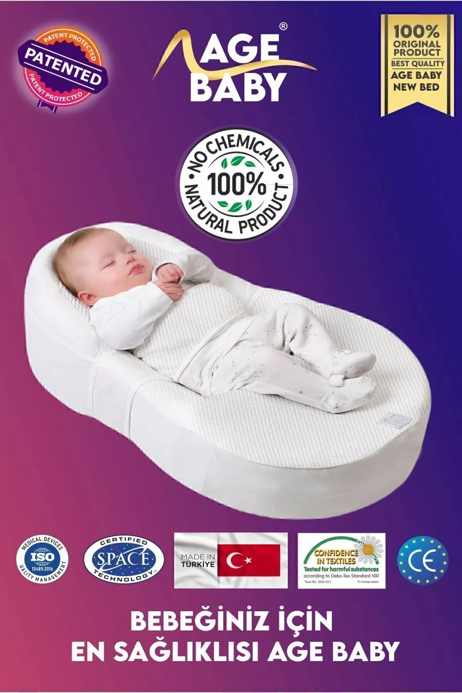 Matelas pour nouveau-né avec reflux, unisexe, housse lavable et alèse imperméable