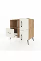 Commode Hyperion avec 2 étagères, 1 tiroir et 2 portes, en pin-pierre d'ardoise