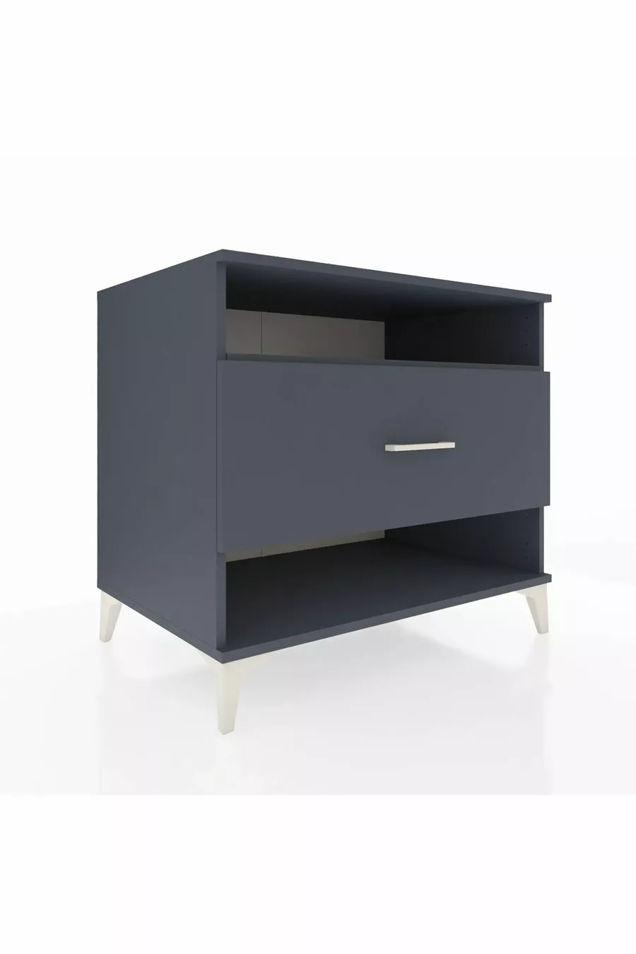 Commode Kronos à une étagère et un tiroir Anthracite-Anthracite