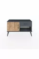Commode Arges avec une seule étagère, un tiroir et une porte, Anthracite-Pin/Anthracite