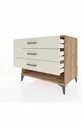 Kronos Kommode 3 Schubladen Kiefer-Marmor