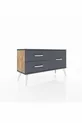 Commode Arges 3 étagères Pin-Anthracite