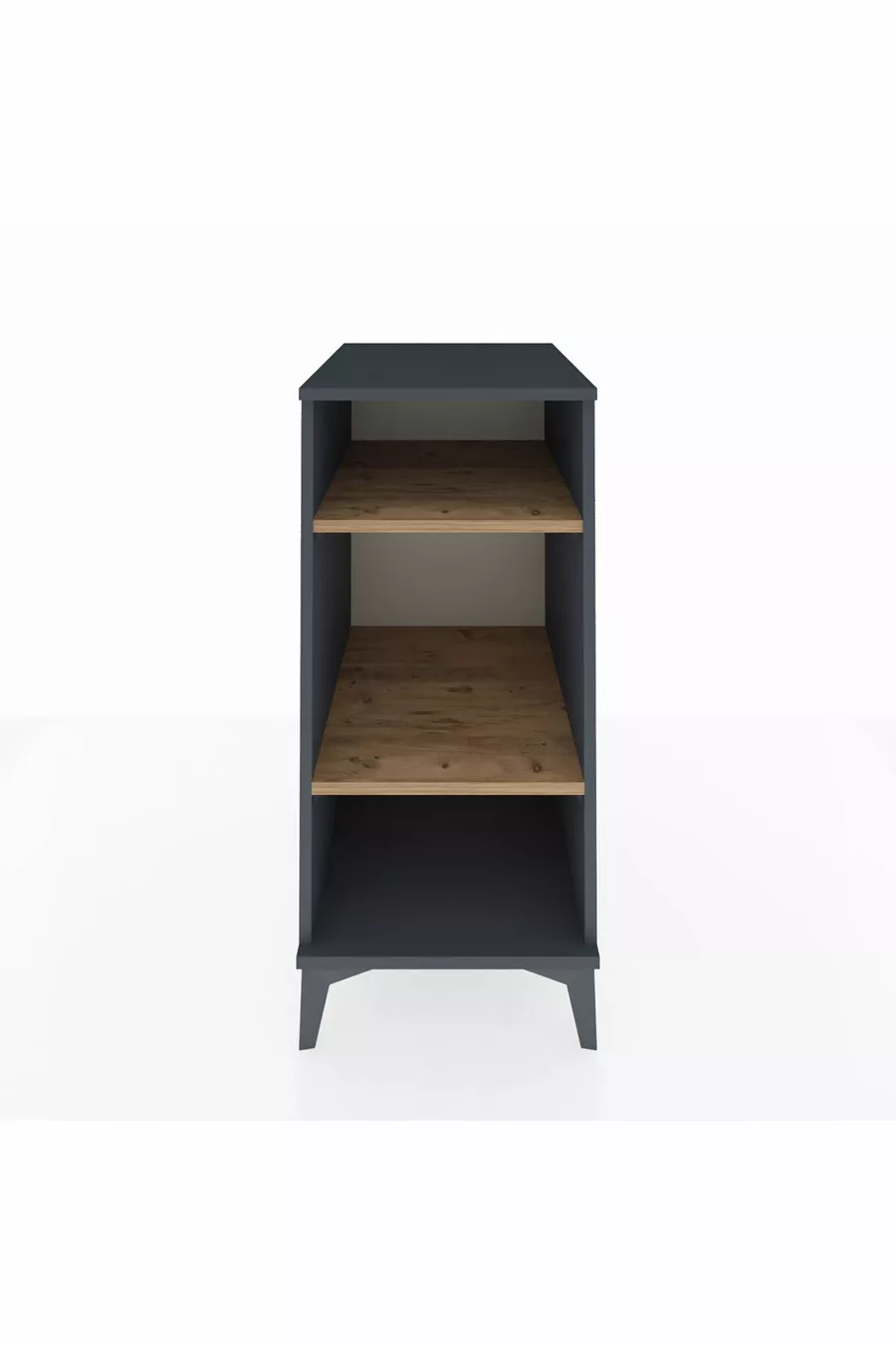 Kronos Nightstand 2-Shelf Anthracite-Pine