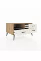 Commode Kronos à une étagère et trois tiroirs Pin-Anthracite/Marbre