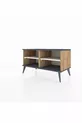 Commode Hyperion 2 étagères Pin-Anthracite/Gris Pierre