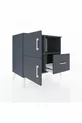 Commode Hyperion 2 étagères 1 tiroir 2 portes Anthracite-Anthracite