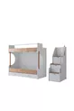 Lits superposés Ranza, Vita Bohem avec tiroirs en noyer et armoire à 4 portes, 2 matelas Comfort