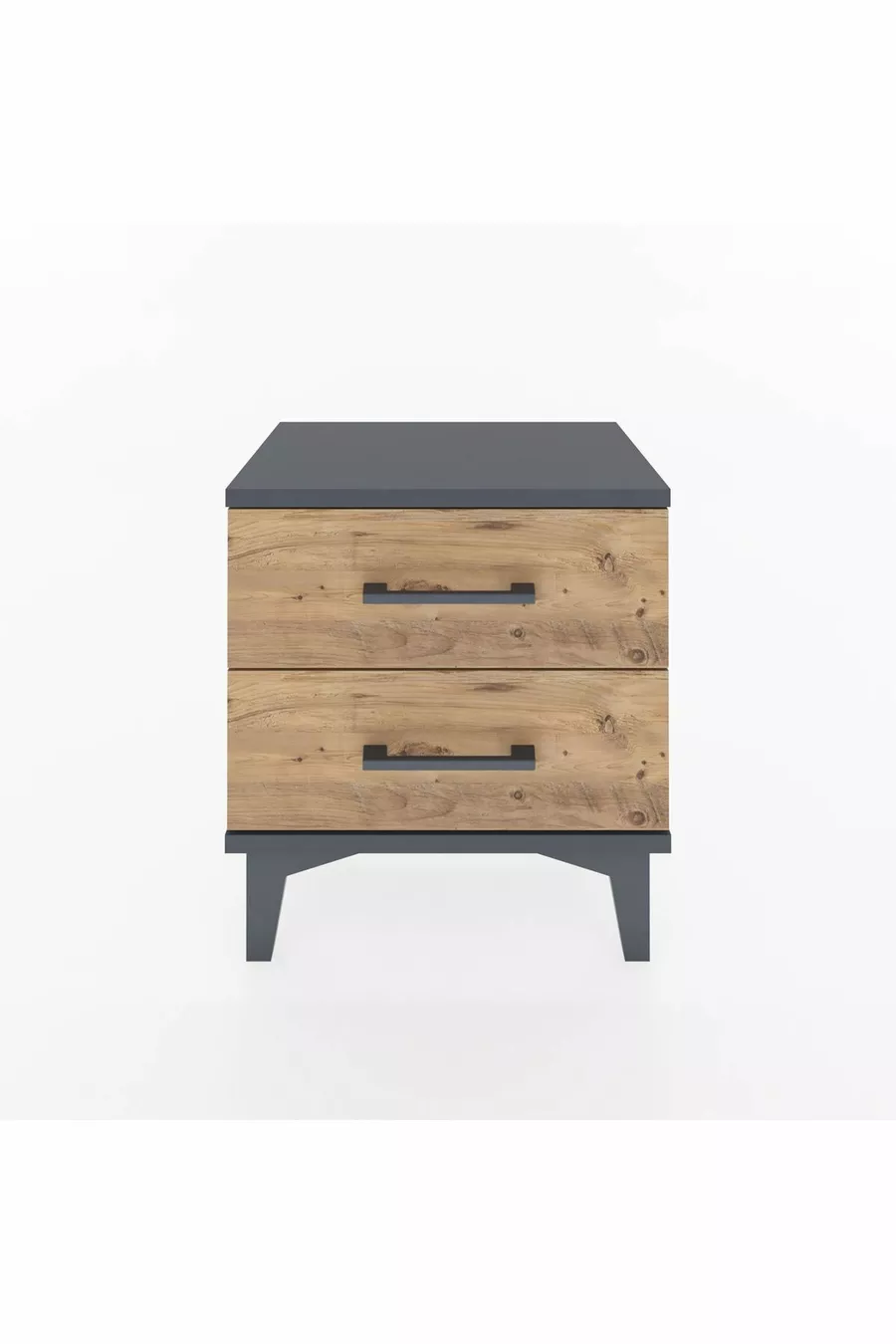 Arges Commode 2 Lades Antraciet-Naaldhout