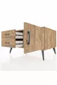 Commode Kronos avec une étagère, 2 tiroirs et une porte, pin-pin