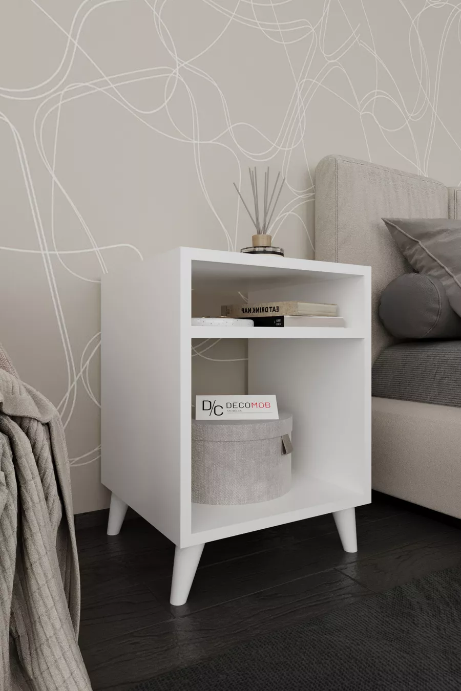 Serina Open Shelf Nightstand Bedside Table Atlantic Pine