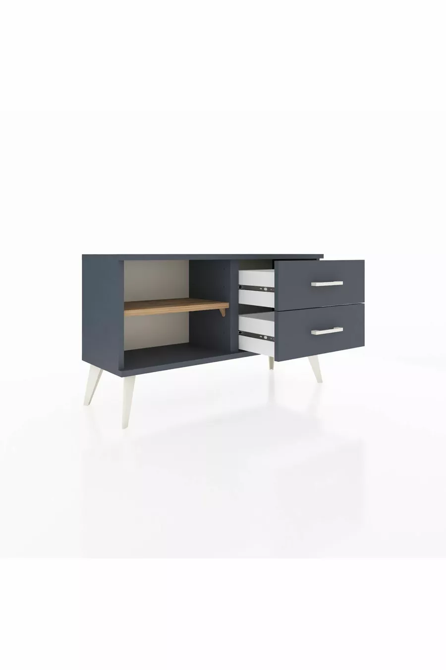 Arges Dressoir Enkele Plank 2 Lade Antraciet-dennen/Antraciet