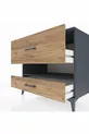 Kronos Dresser Single Shelf 2 Drawers Anthracite-Pine