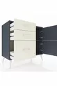 Hyperion Dresser Single Shelf 3 Drawers 2 Doors Anthracite-Anthracite/Snowy White