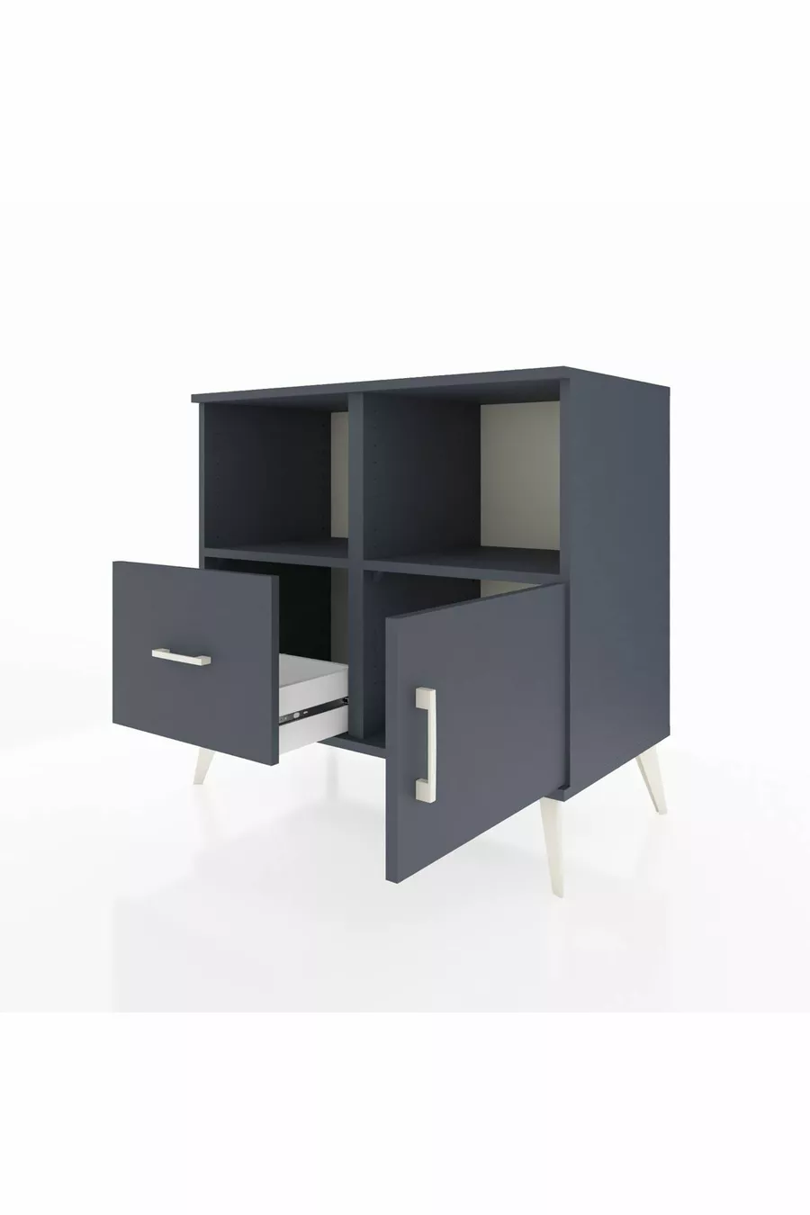 Hyperion Dresser with 2 Shelves, 1 Drawer, and 1 Door Anthracite-Anthracite