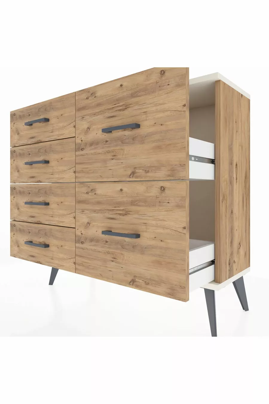 Commode Arges 6 tiroirs Pin-Silex/Pin
