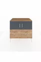 Commode Kronos avec 2 étagères, 2 tiroirs et 2 portes, Pin-Anthracite/Pin