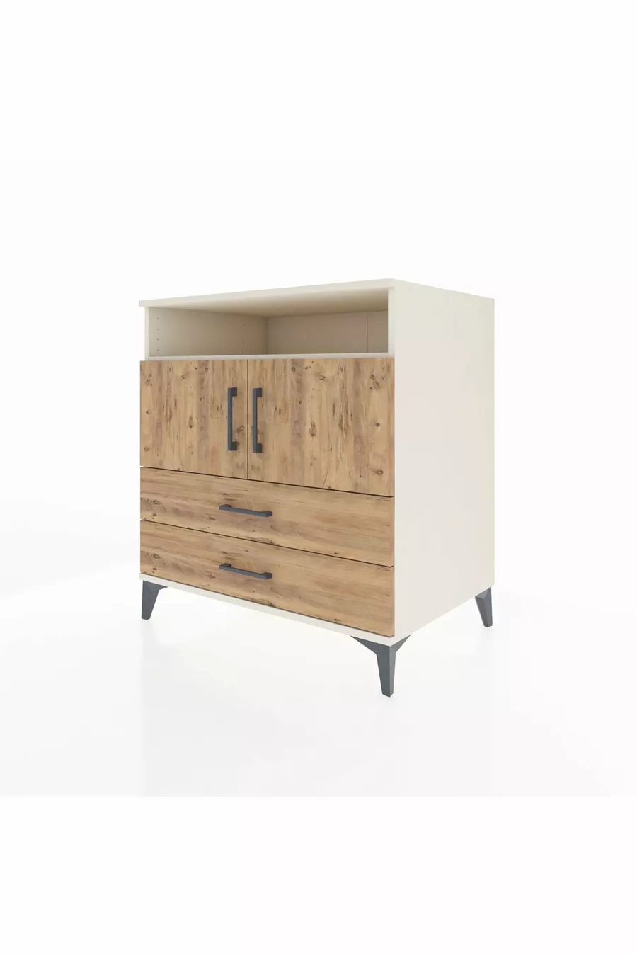 Kronos Dresser 3 Shelves 2 Drawers 2 Doors Moonstone-Pine