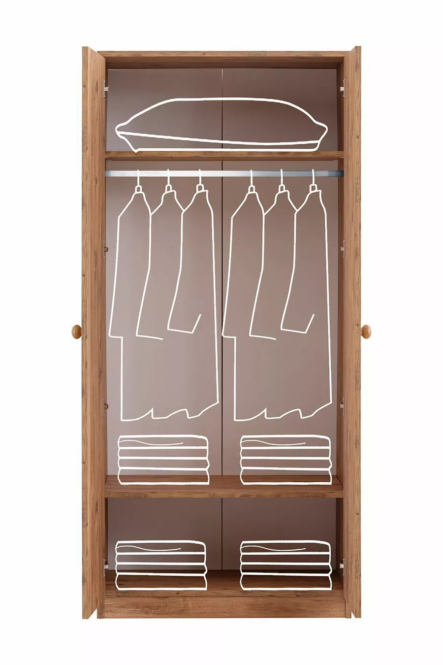 Lits superposés, lits superposés avec rampes détachables pour enfants en Asie, armoire à deux portes, noyer