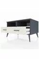 Commode Kronos à 2 étagères et 2 tiroirs Anthracite-Pierre de lune