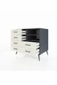 Commode Kronos 2 étagères 6 tiroirs Anthracite-Anthracite/Pierre de Lune