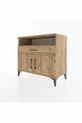 Commode Hyperion 2 étagères, 1 tiroir, 2 portes, pin-pin