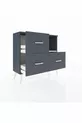 Commode Arges à une étagère et 3 tiroirs Anthracite-Sable/Anthracite