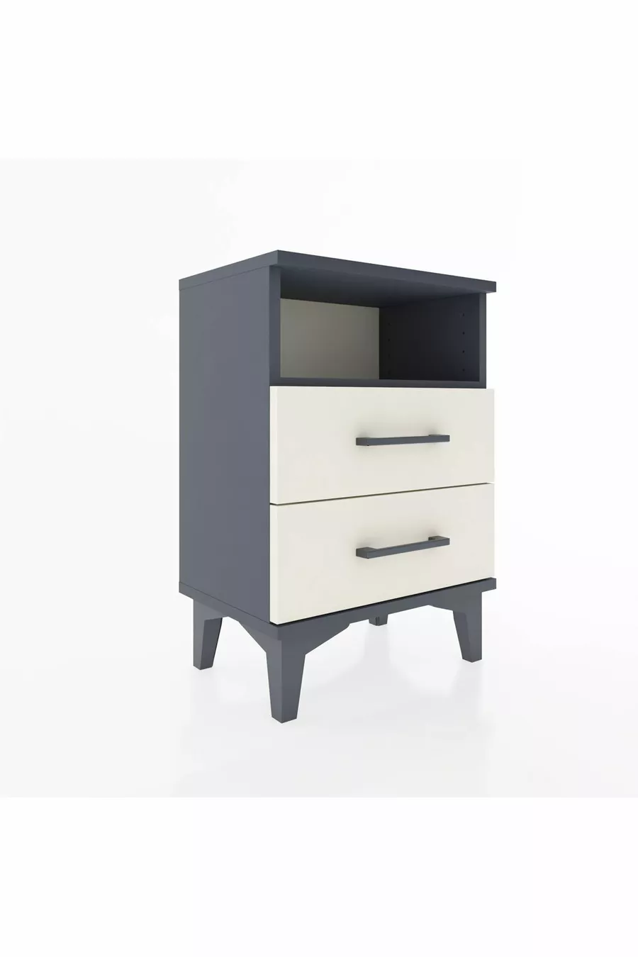 Arges Commode Single Shelf 2 Drawers Anthracite-Attica Marble
