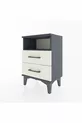 Arges Commode Single Shelf 2 Drawers Anthracite-Attica Marble