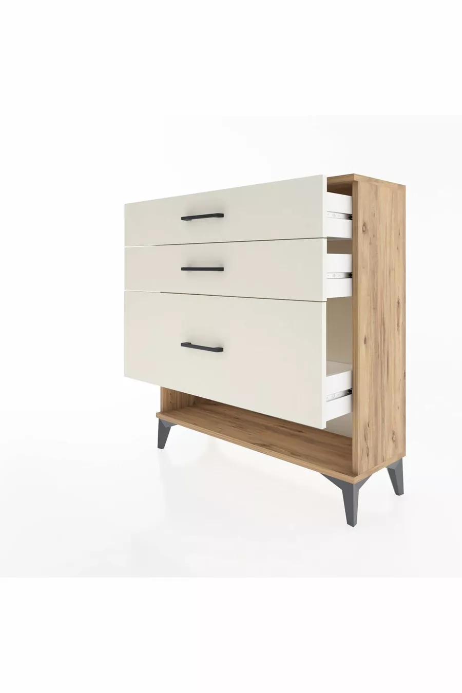 Commode Arges 3 tiroirs Pin-Pierre de Lune