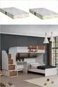 Stapelbed, Aura Stapelbed Bed Frame 2 Comfort Matratzen