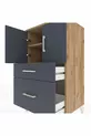 Commode Hyperion à 2 étagères, 2 tiroirs, 2 portes, Pins-Anthracite