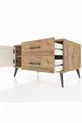 Commode Kronos avec une seule étagère, 2 tiroirs et une porte, Pin-Pierre d'Ay