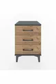 Chevet Hyperion 3 tiroirs Anthracite-Pin