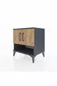 Hyperion Nightstand with 2 Shelves and 2 Doors Anthracite-Pine