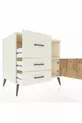 Commode Kronos à une étagère, 3 tiroirs et une porte, Pierre de Lune-Sapin/Pierre de Lune
