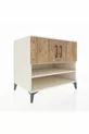 Commode Kronos 3 étagères 2 portes Pierre de lune-Pin
