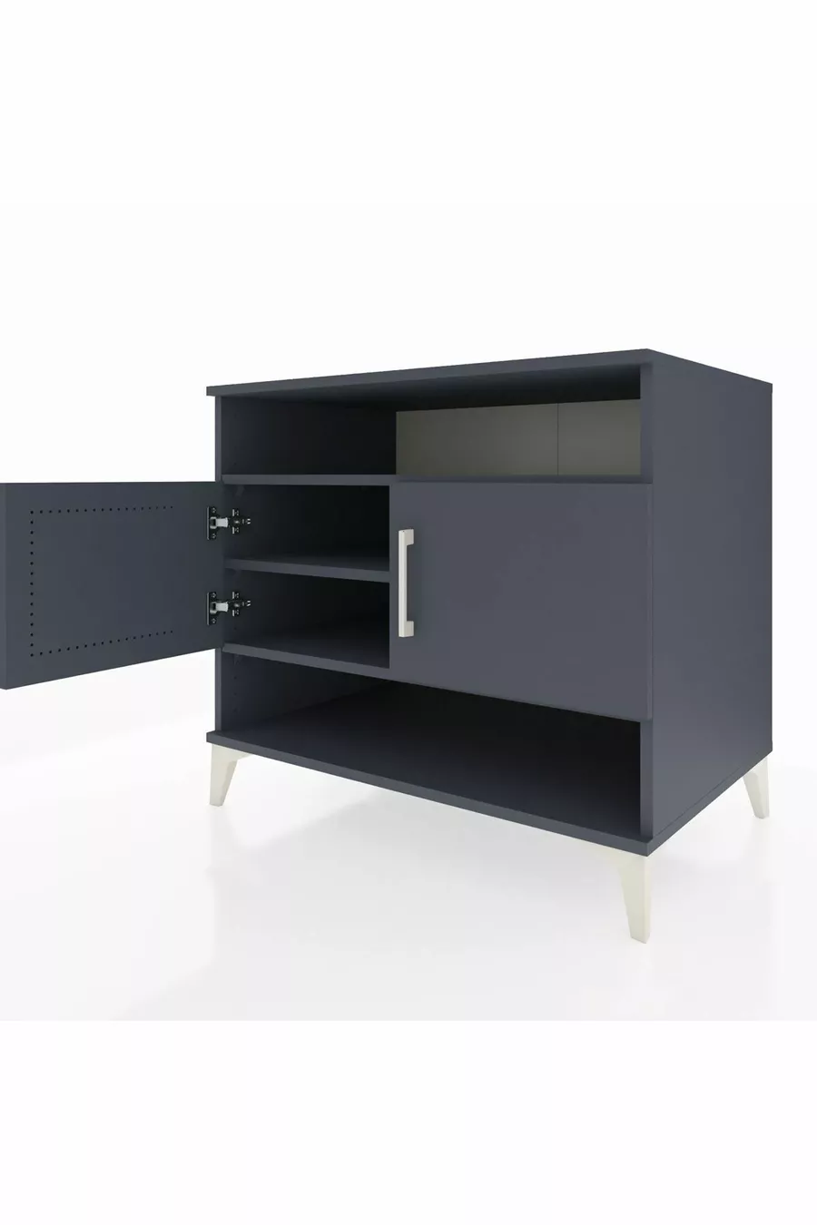 Commode Kronos 3 étagères 2 portes Anthracite-Anthracite