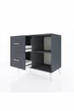 Commode Hyperion à une étagère et 2 tiroirs Anthracite-Anthracite