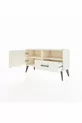 Commode Arges avec 2 étagères, 1 tiroir et 1 porte, couleur Pierre de Lune