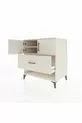 Commode Kronos avec 2 étagères, 1 tiroir et 2 portes, Pierre de Lune-Pier de Lune