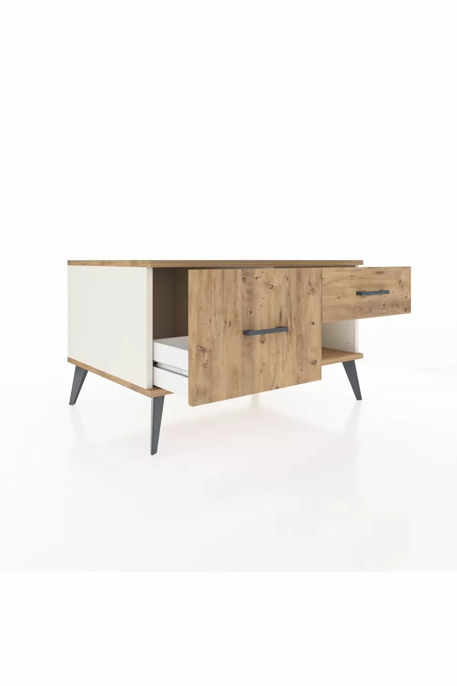 Commode Kronos 2 tiroirs Pierre de lune-Pin