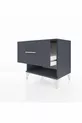 Comodino Hyperion con un cassetto Antracite-Antracite