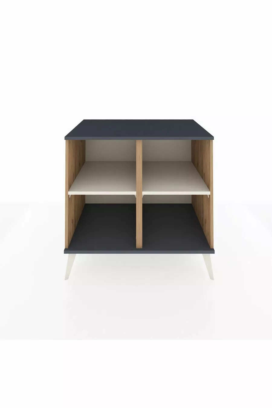Commode Kronos à 2 étagères Pin-Anthracite/Gris clair